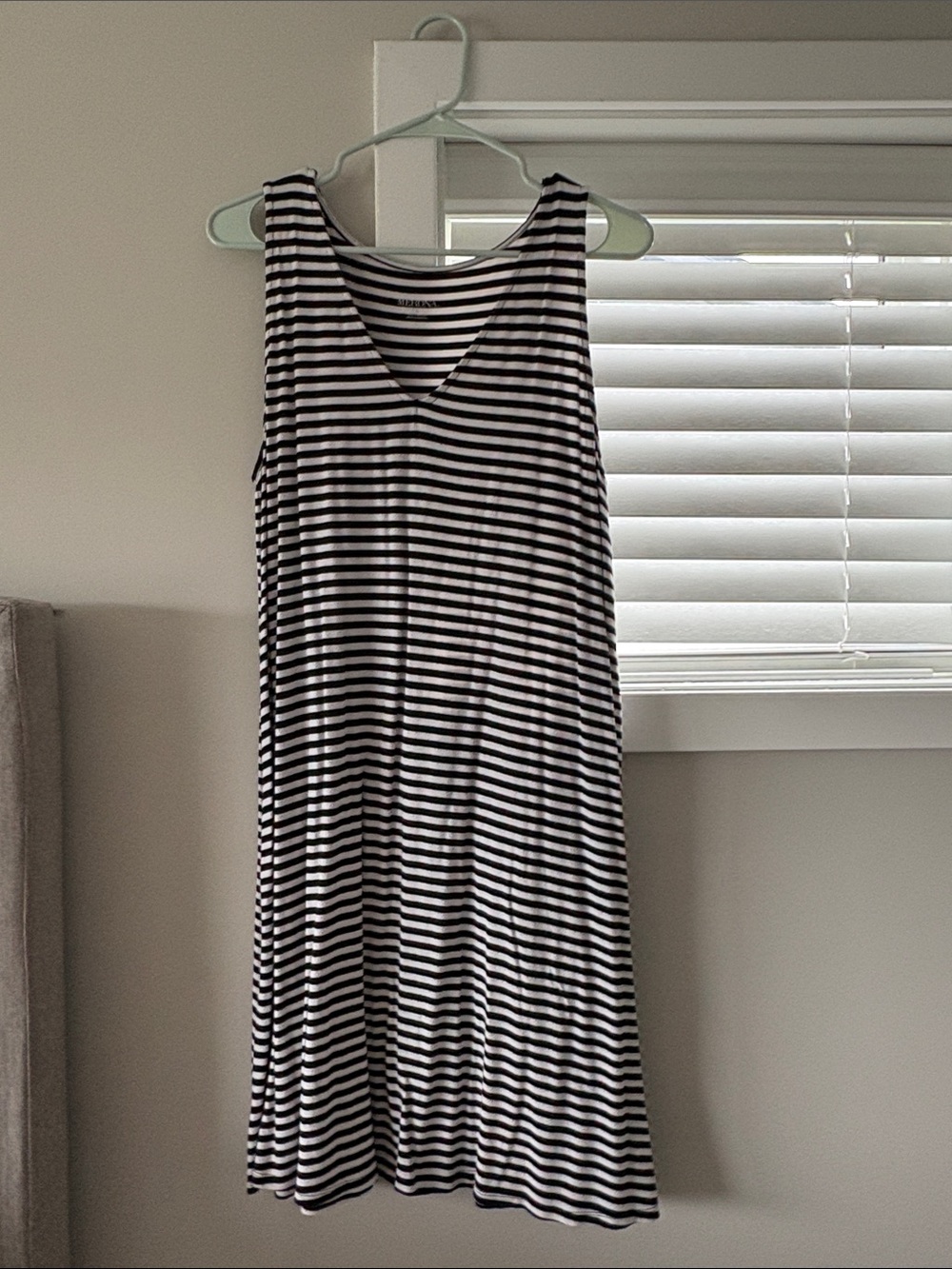 Merona Black and White Striped Sleeveless A-Line Dress